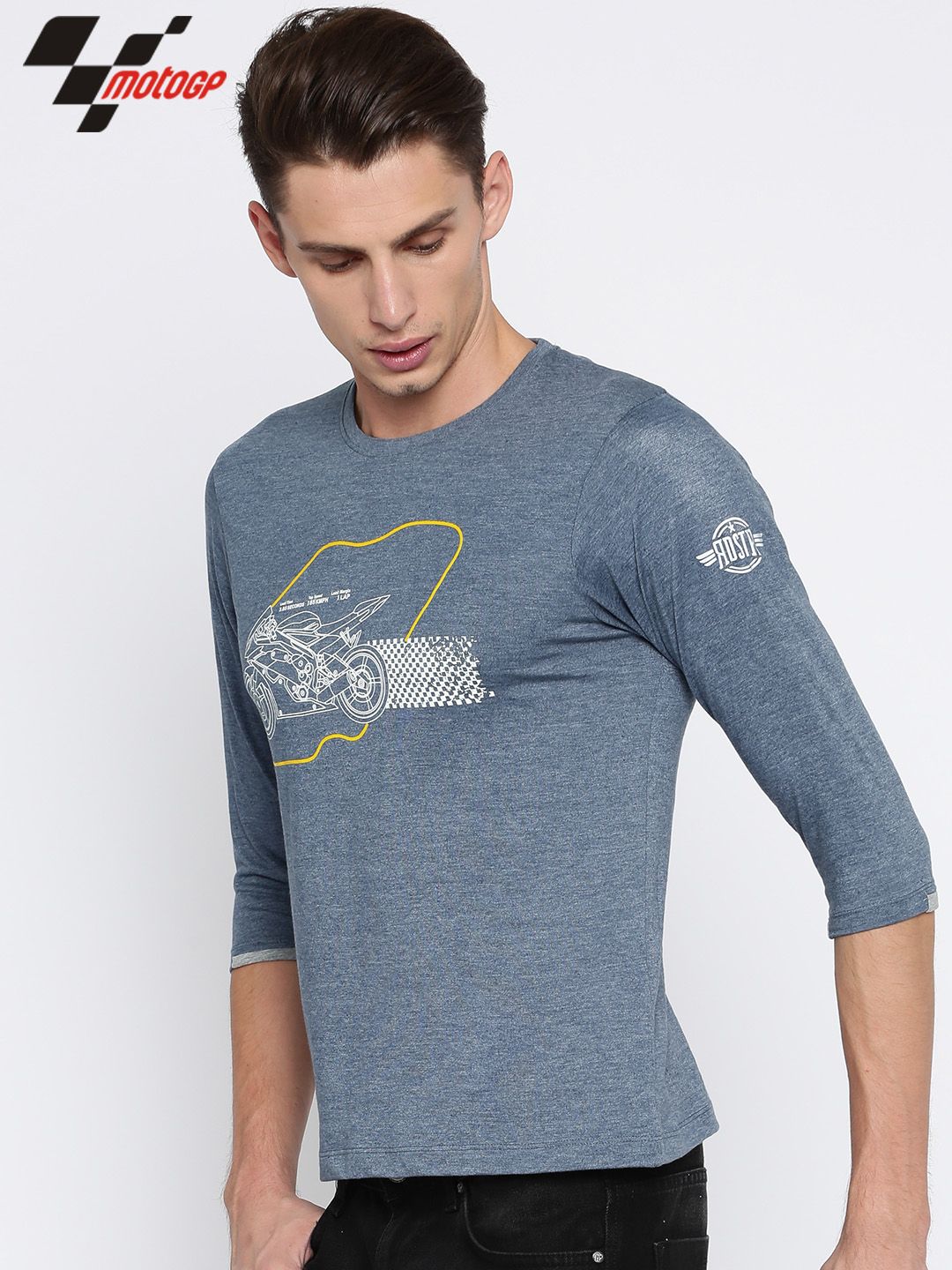 RDSTR Men Blue Printed MotoGP T-shirt