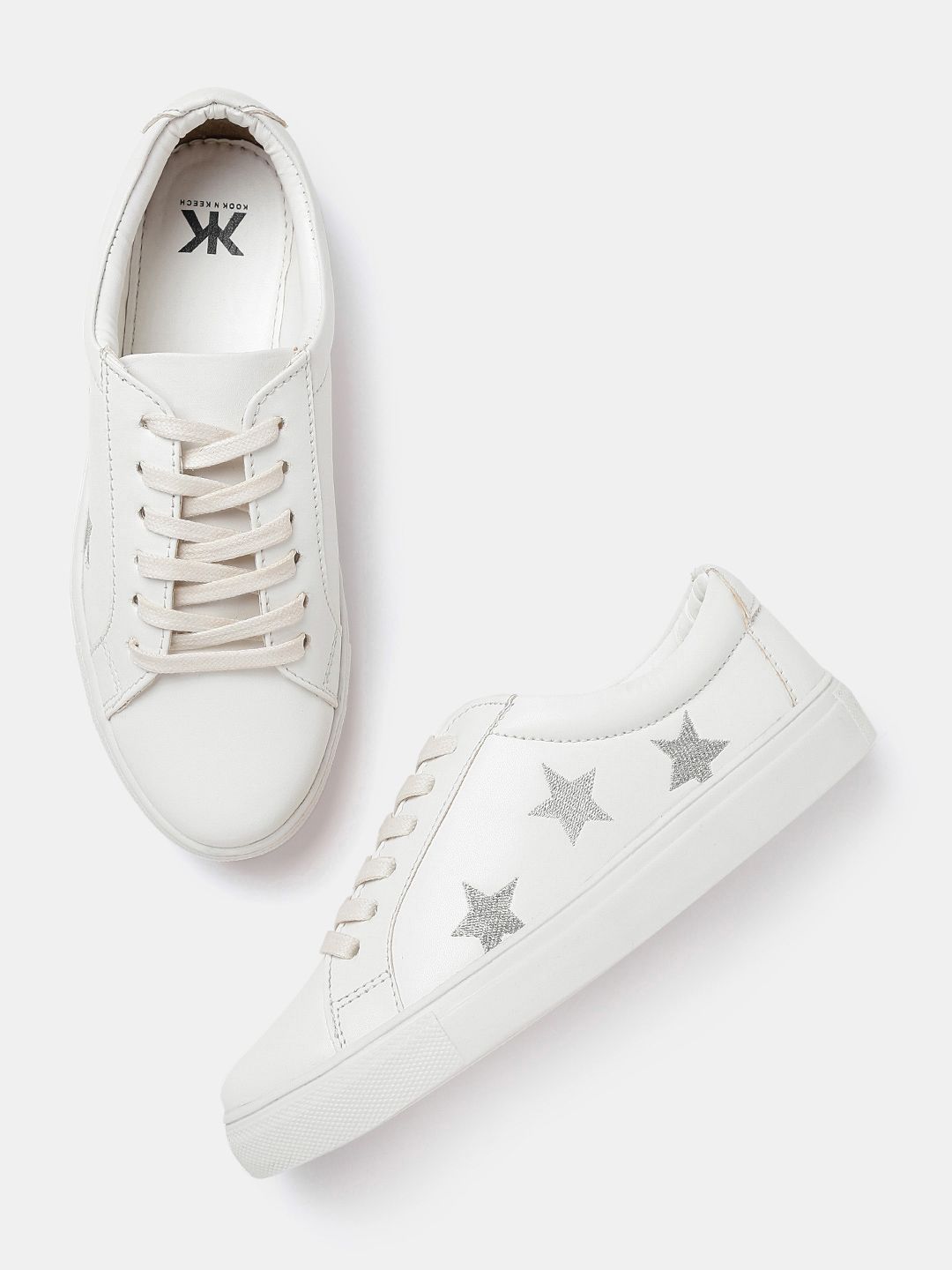 Kook N Keech Women White Sneakers