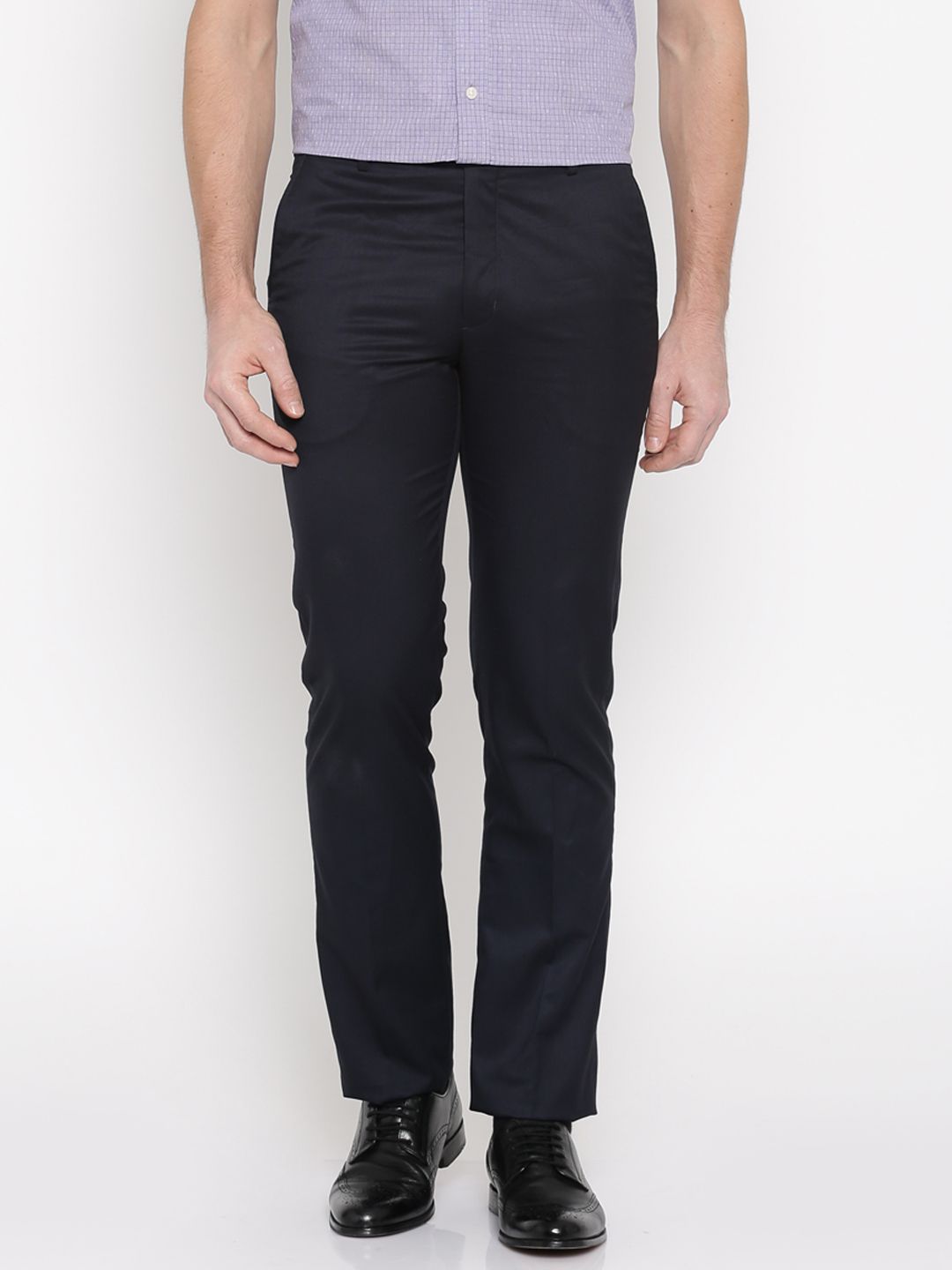 John Players Men Brown Formal Trousers