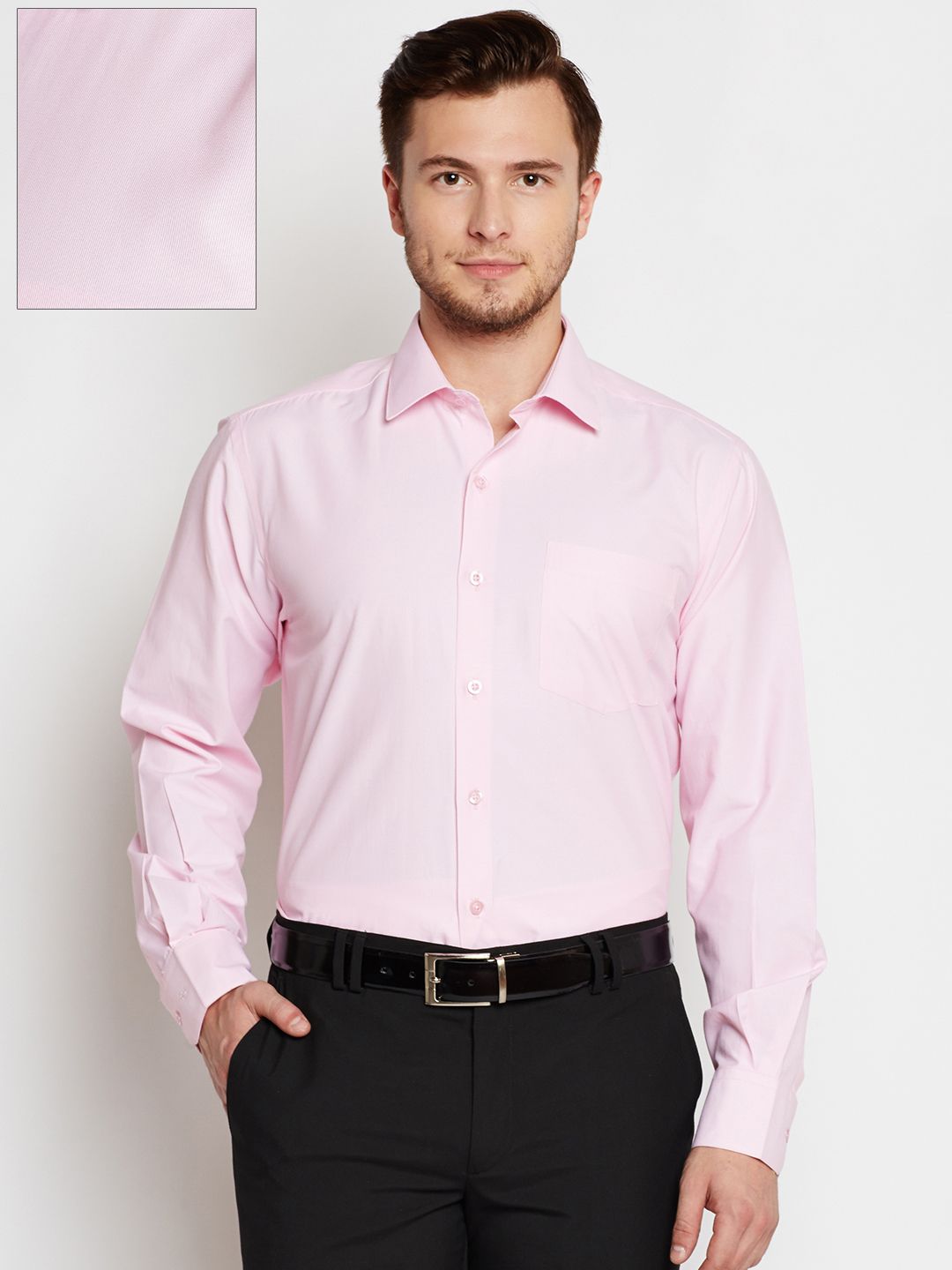 John Players Men Pink Striped Formal Shirt