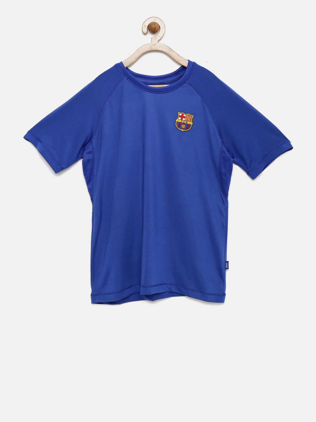 FC Barcelona Boys Blue Solid Round Neck T-shirt