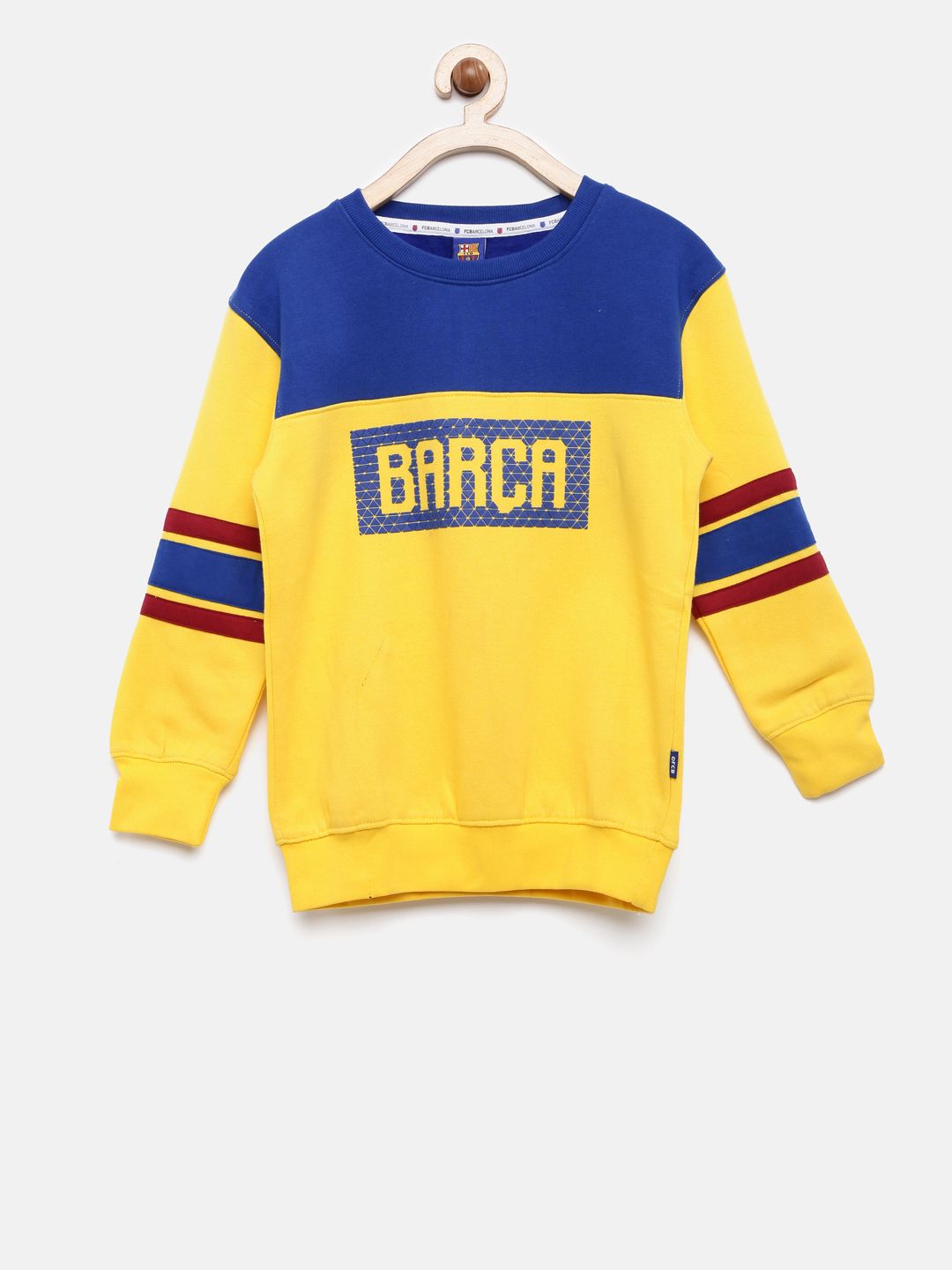 FC Barcelona Boys Yellow & Blue Printed Sweatshirt