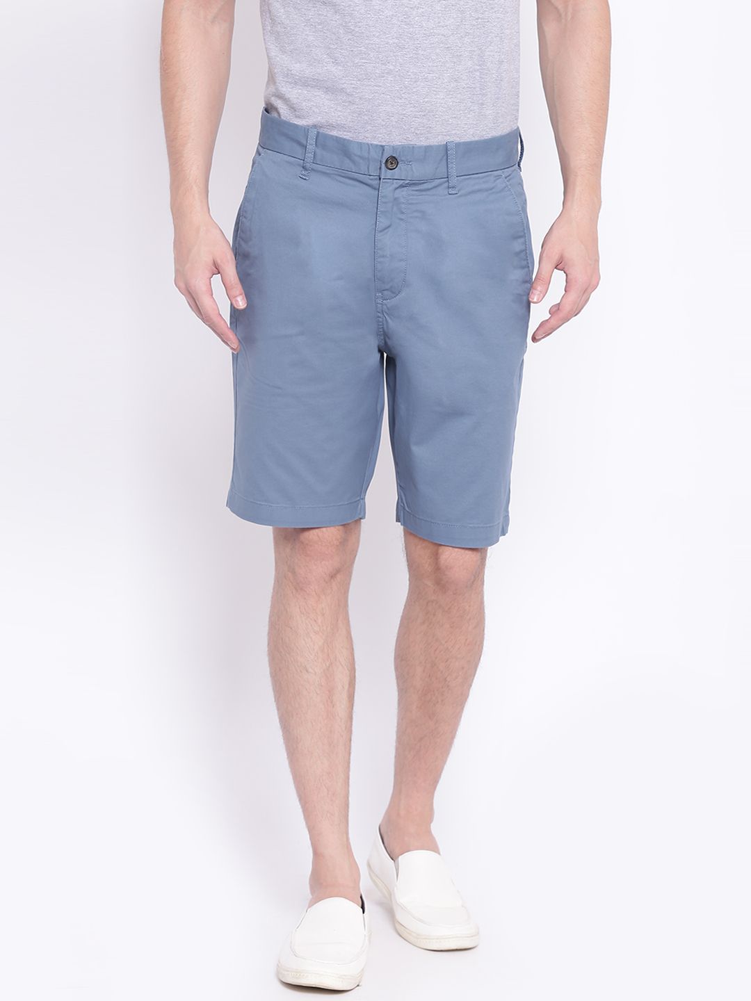 CODE by Lifestyle Men Blue Solid Regular Fit Chino Shorts