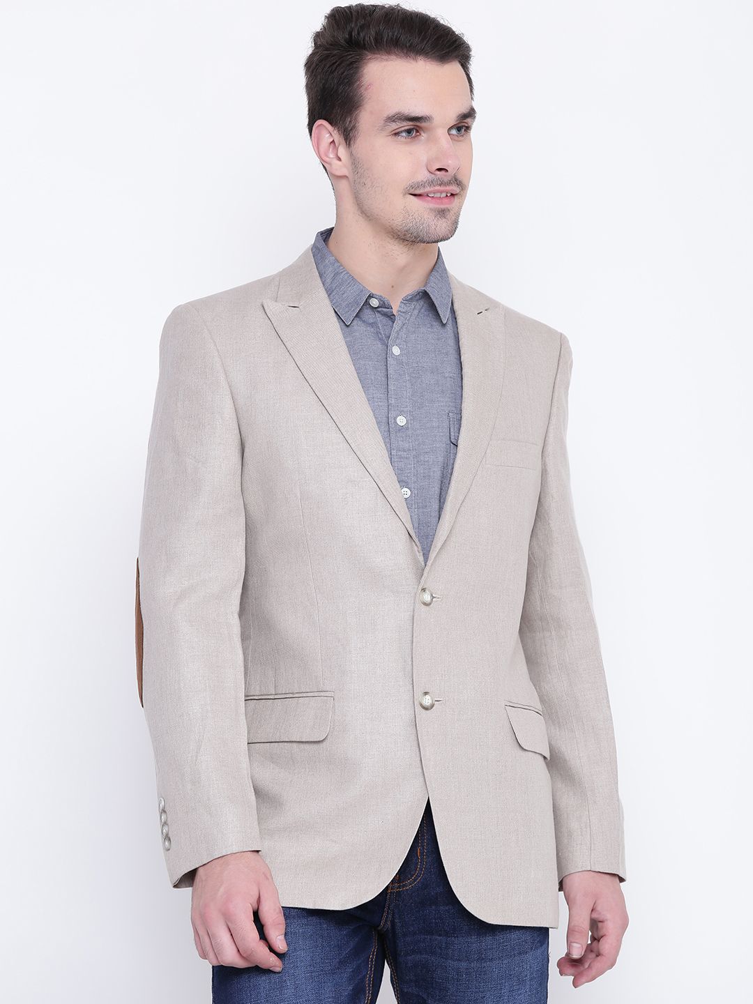 U.S. Polo Assn. Beige Single-Breasted Regular Fit Formal Blazer