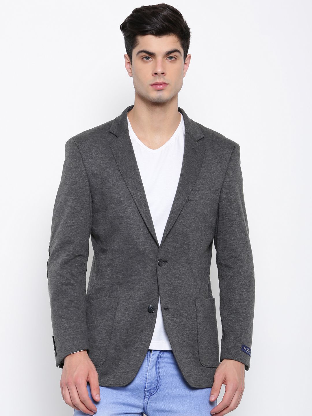 U.S. Polo Assn. Charcoal Grey Single-Breasted Blazer