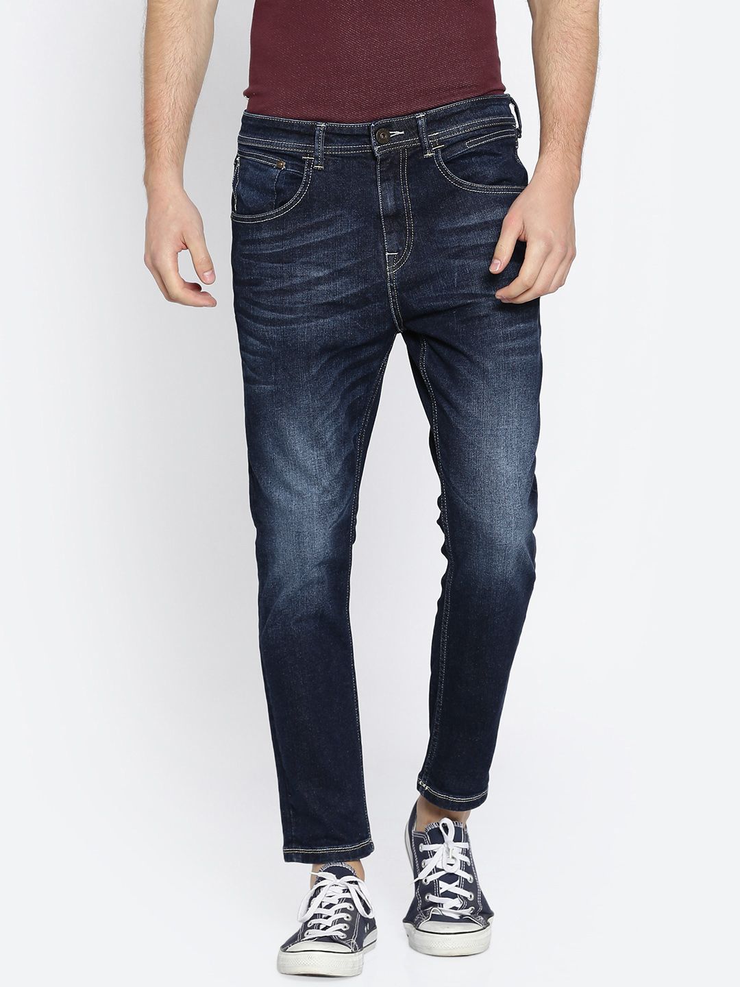 Forca by Lifestyle Men Blue Skinny Fit Mid-Rise Clean Look Stretchable Jeans