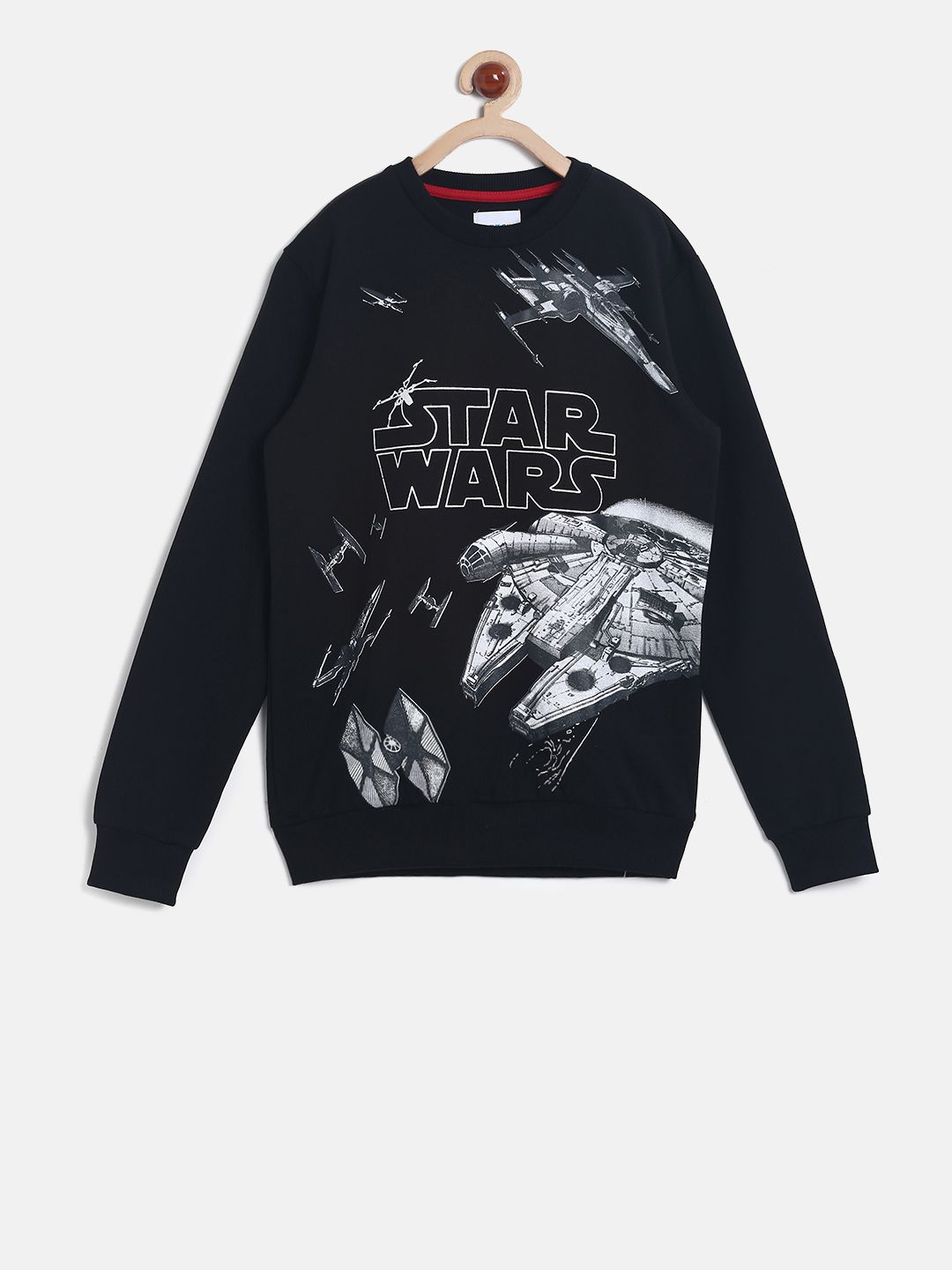 POPPERS by Pantaloons Boys Black Star Wars Printed Sweatshirt