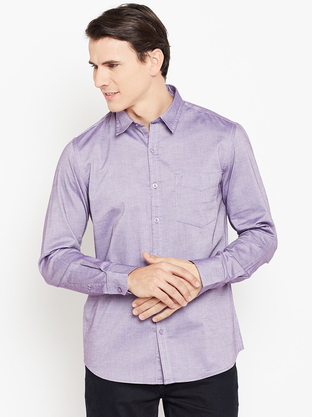 John Players Men Assorted Trim Regular Fit Solid Casual Shirt