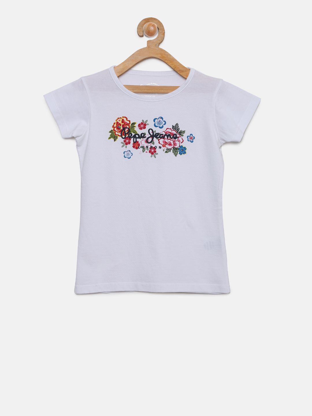 Pepe Jeans Girls White Printed T-shirt