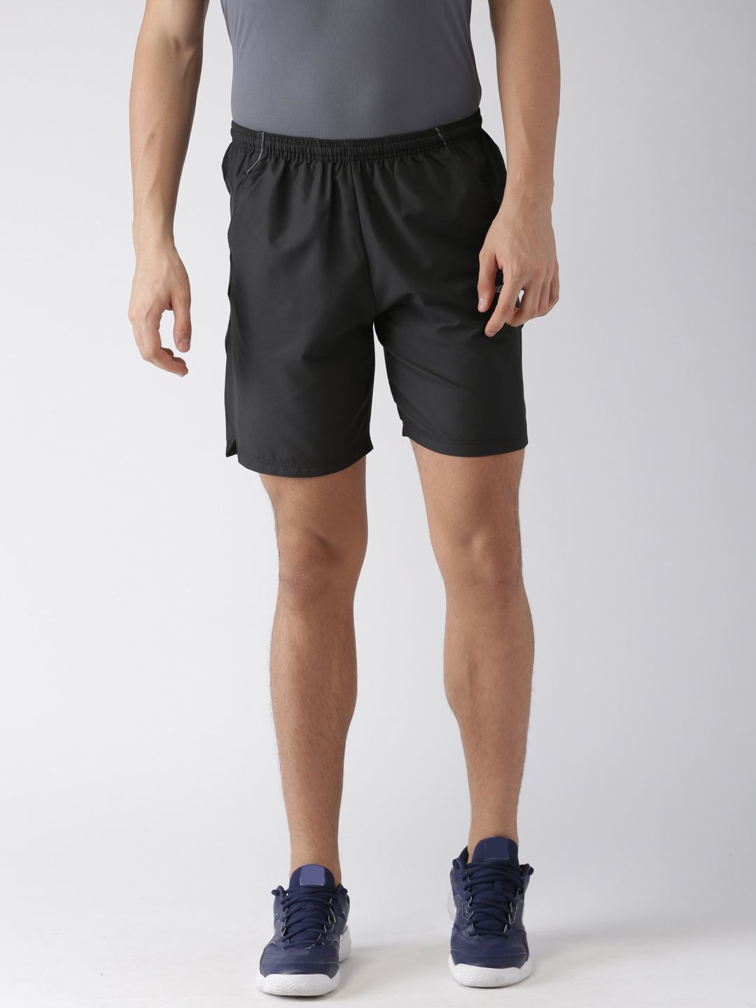 2GO Men Black Solid Sports Shorts