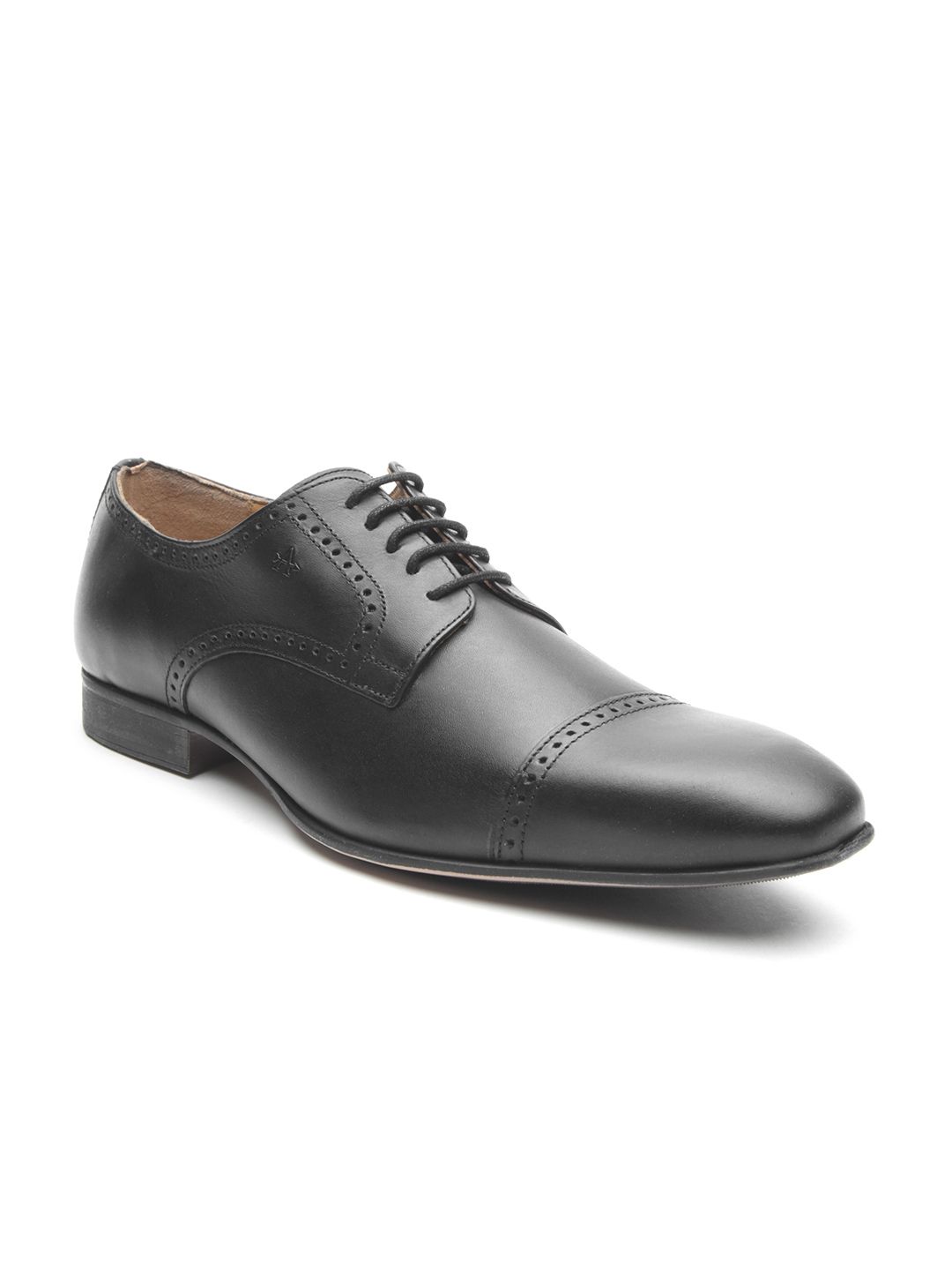 Arrow Men Black Leather Formal Derbys