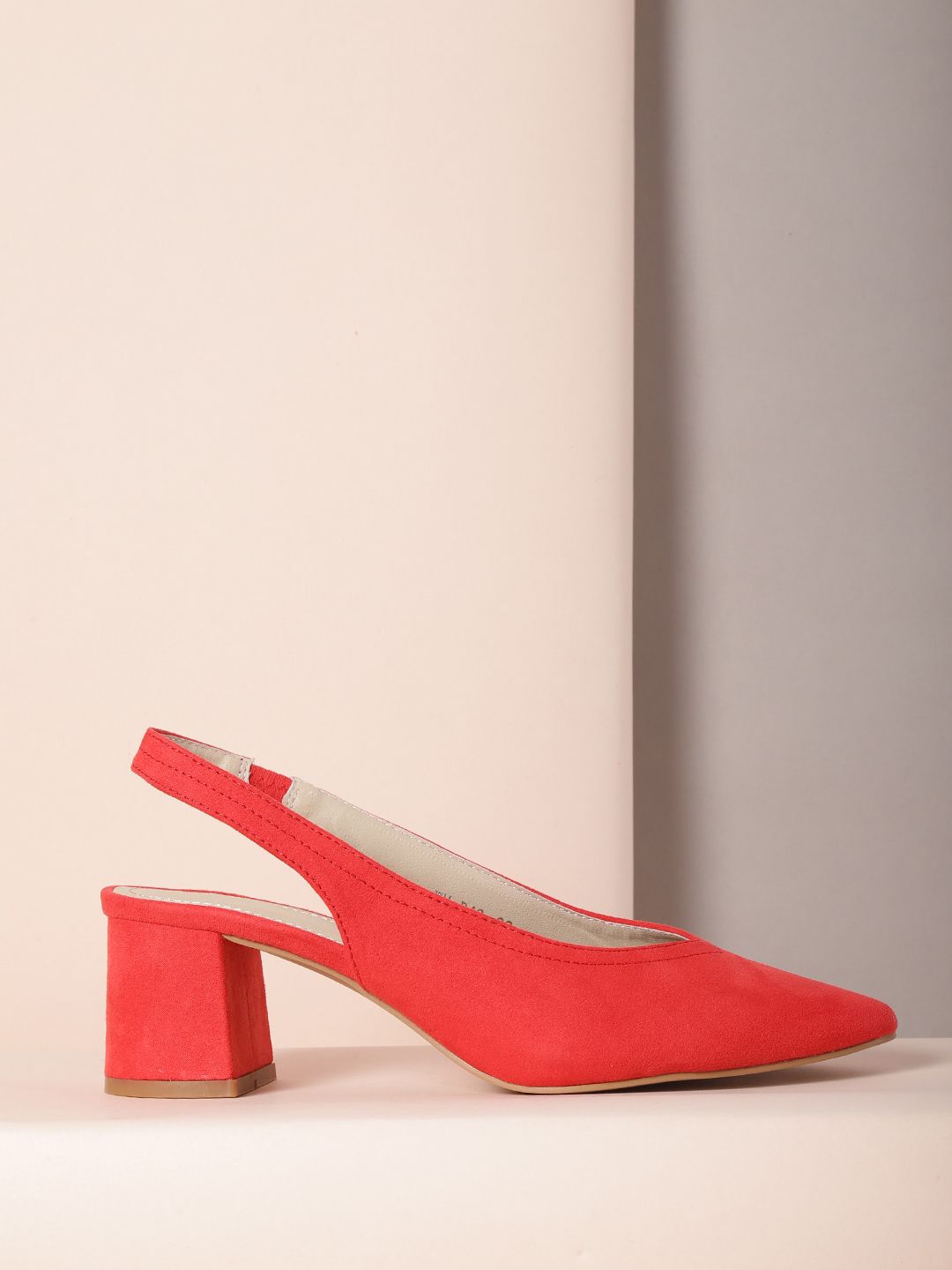 Mast & Harbour Women Coral Red Solid Pumps
