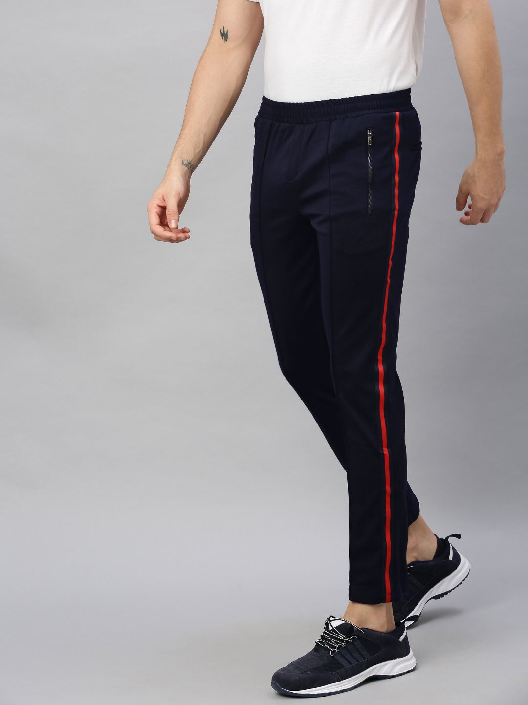 Harvard Men Navy Blue Solid Slim Fit Track Pants