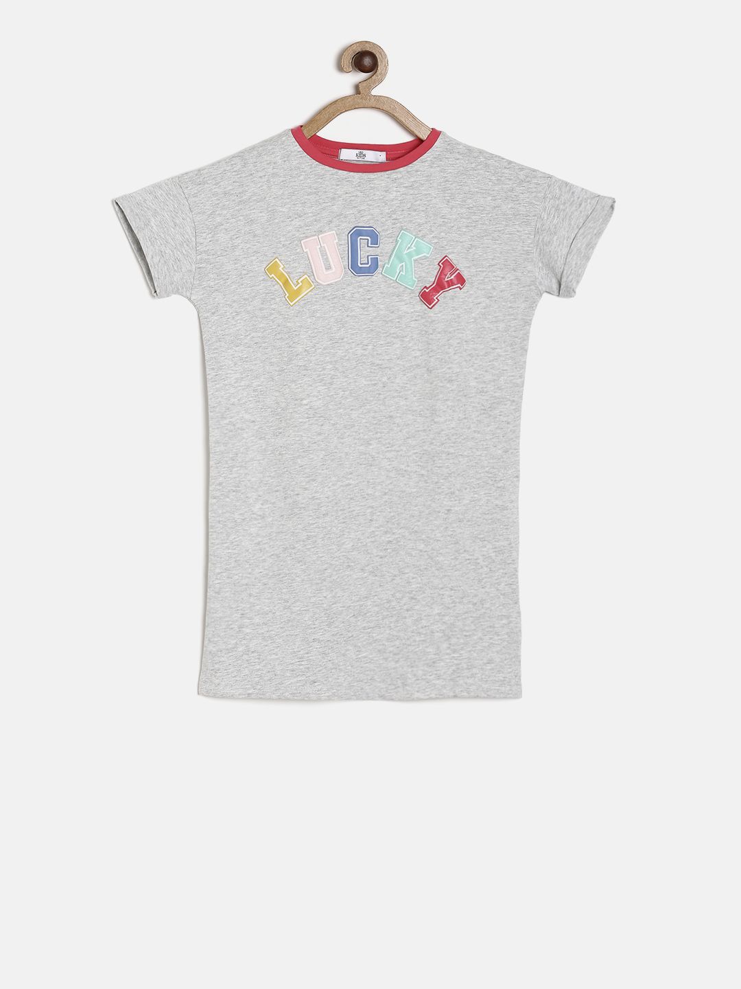 Marks & Spencer Girls Grey Solid T-shirt Dress