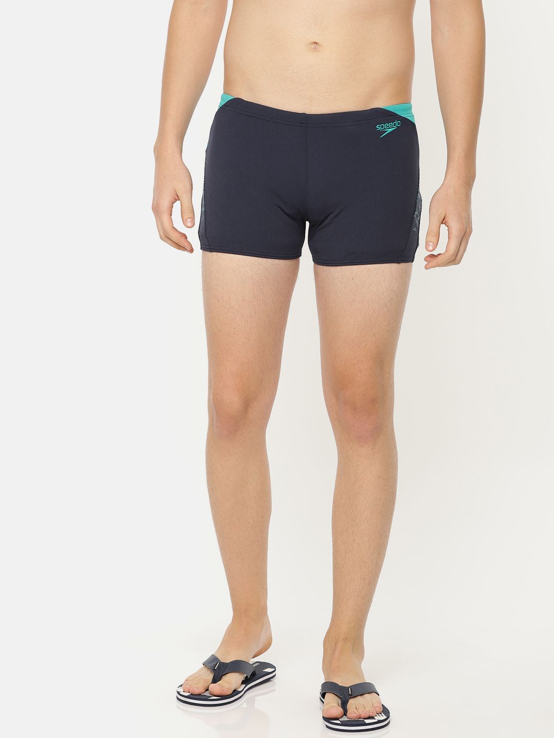 Speedo Men Navy Blue Solid BOOM SPLICE Swim Shorts 810855B353