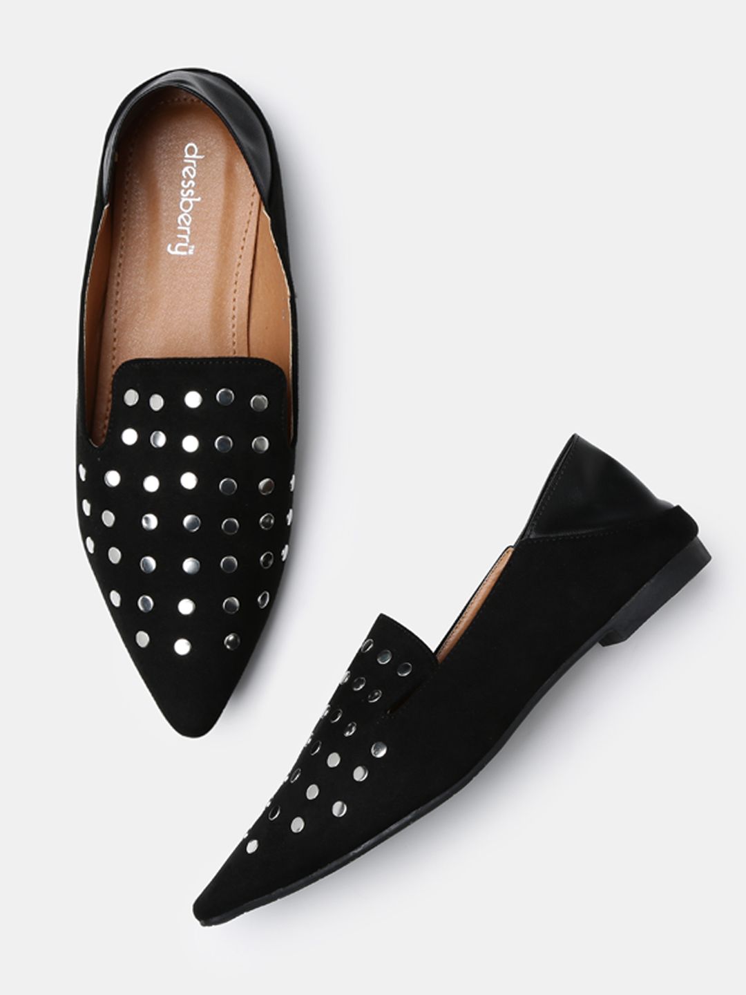 DressBerry Women Black Solid Ballerinas
