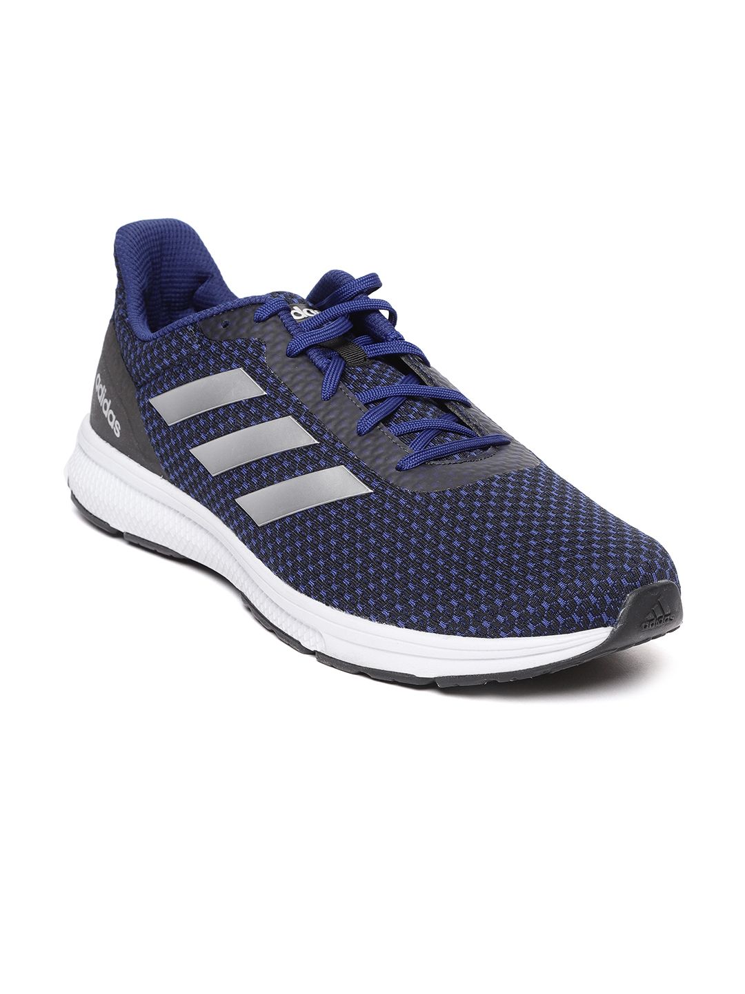ADIDAS Men Black & Blue NAYO 2.0 Patterned Running Shoes