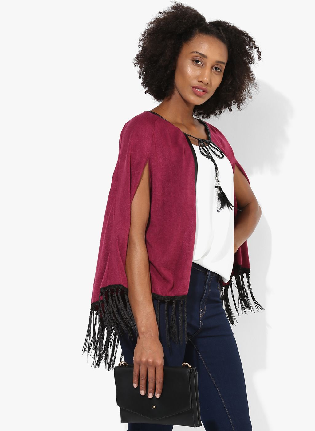 Fuchsia Solid Shrug