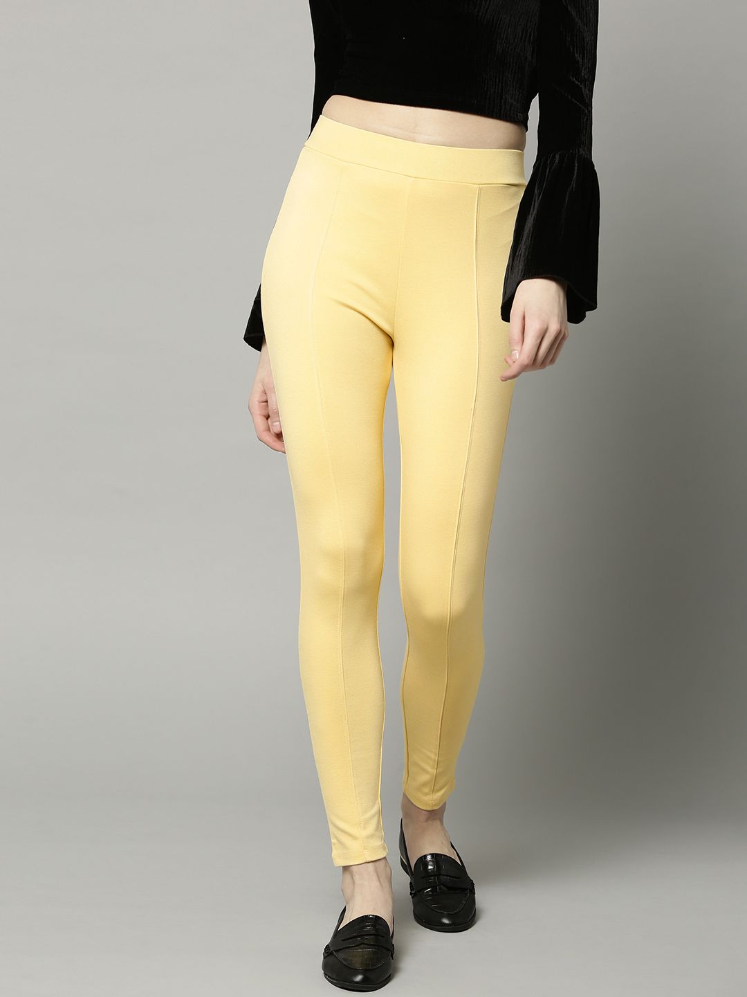 Marks & Spencer Women Yellow Solid Treggings