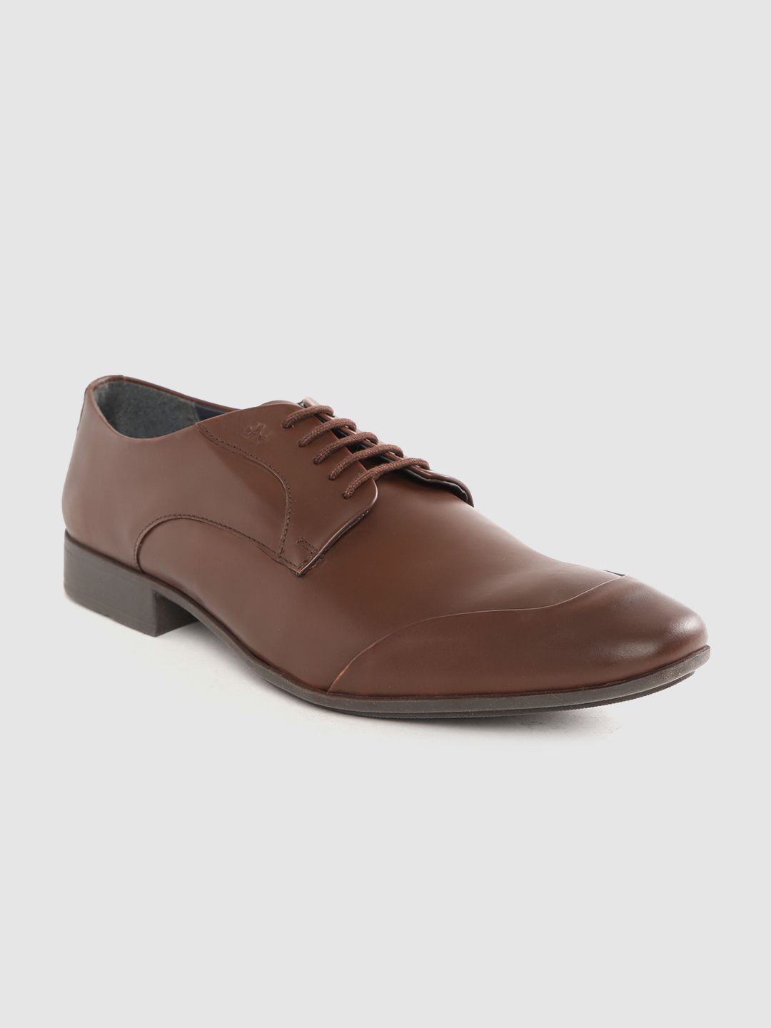 Arrow Men Coffee Brown Solid Leather Formal Derbys