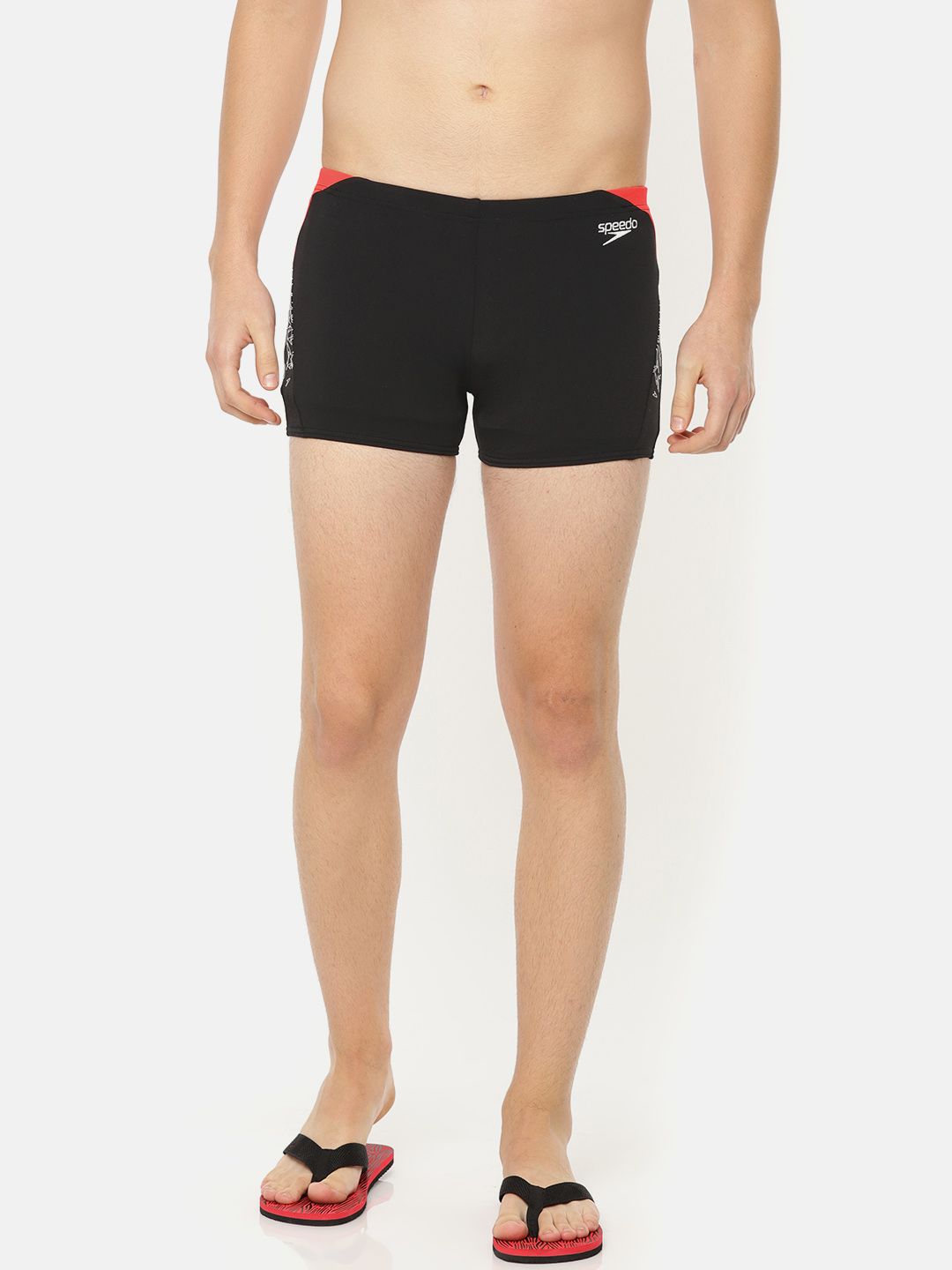 Speedo Men Black Solid BOOM SPLICE Swim Shorts