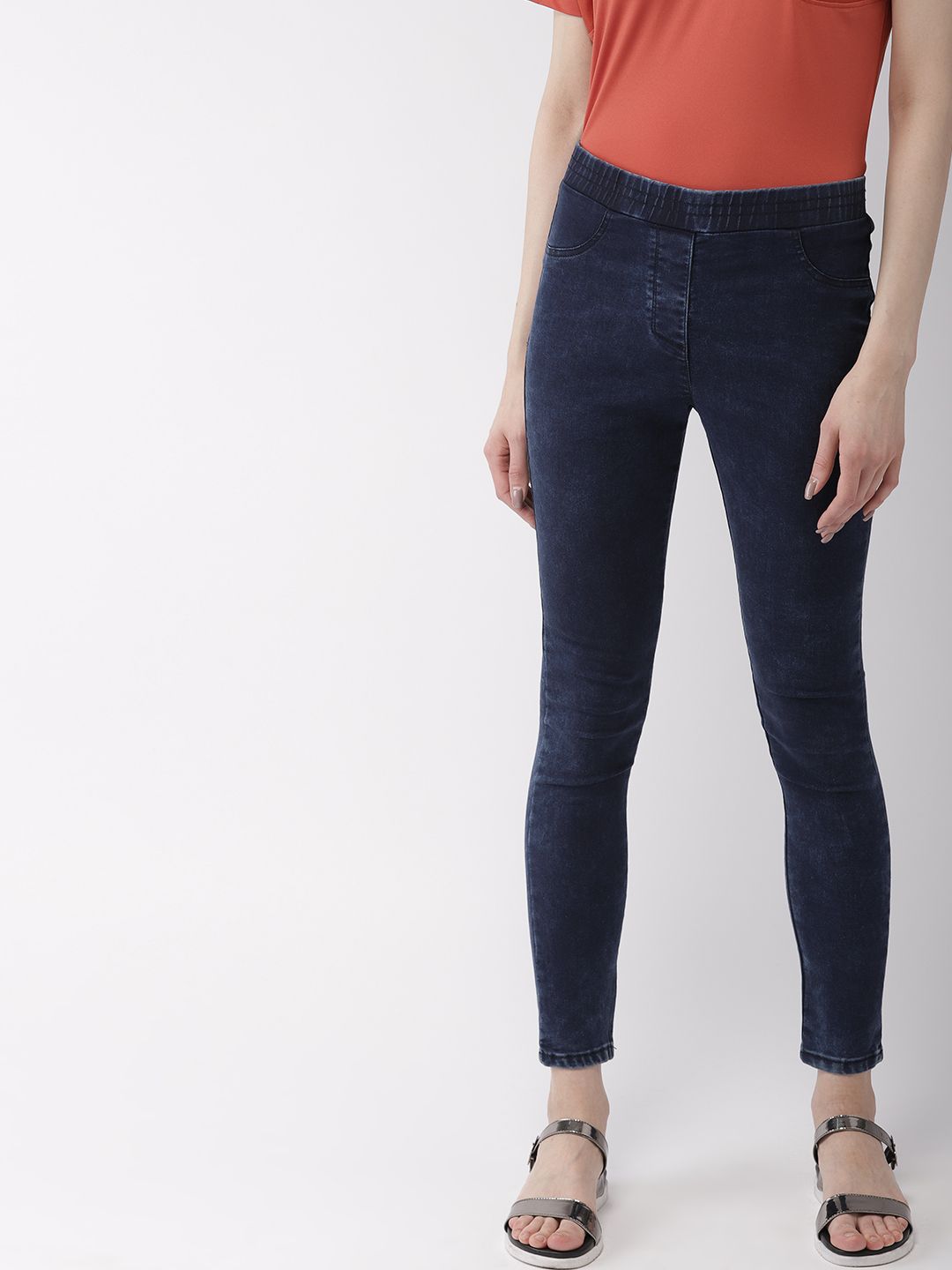Mast & Harbour Women Blue Super Skinny Fit Stretchable Denim Jeggings