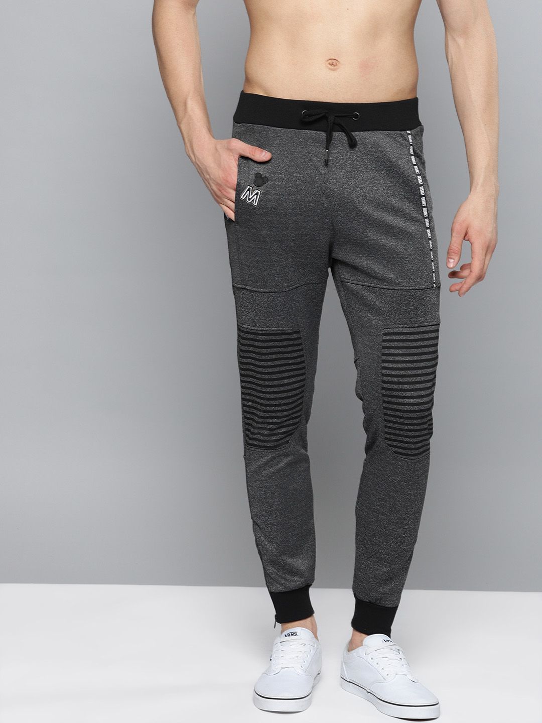 Kook N Keech Marvel Men Charcoal Grey Solid Joggers