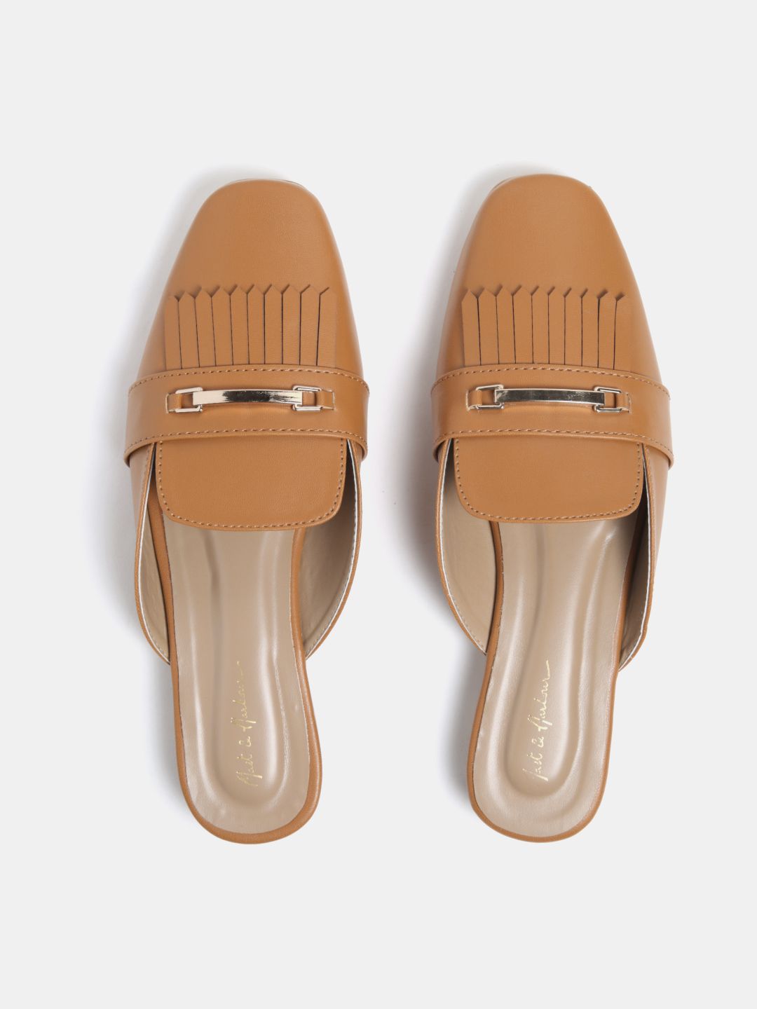 Mast & Harbour Women Tan Brown Solid Mules