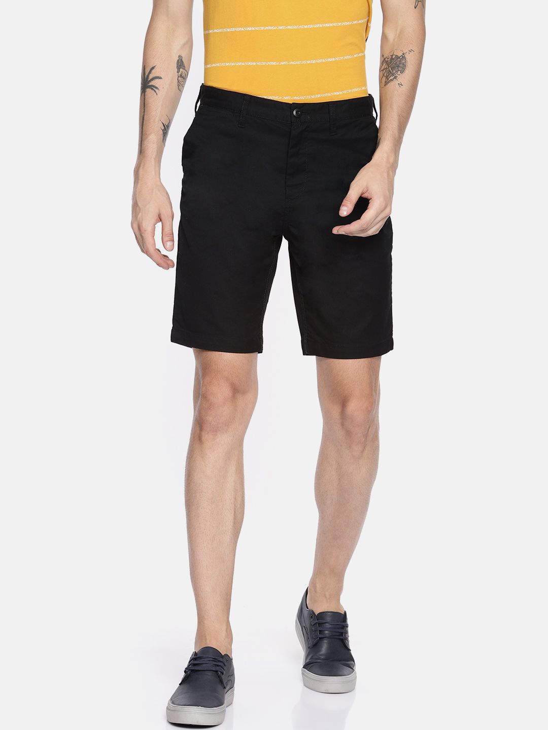 DC Men Black Solid Regular Fit Shorts