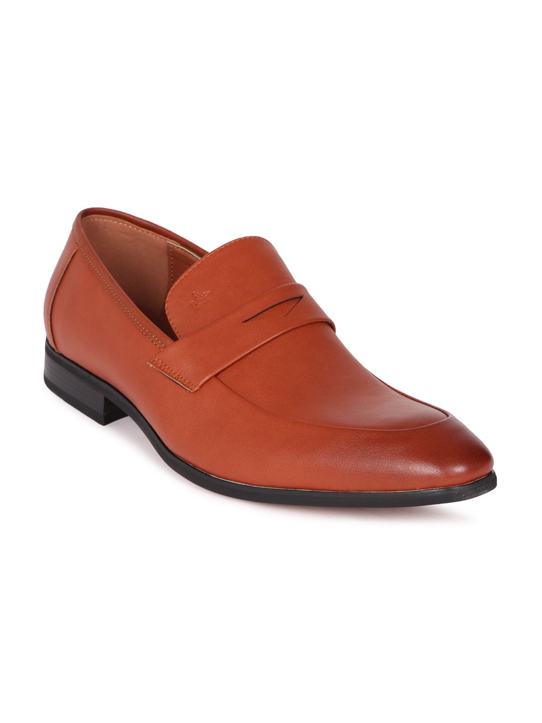 Arrow Men Tan Brown Leo Semiformal Leather Slip-On Shoes