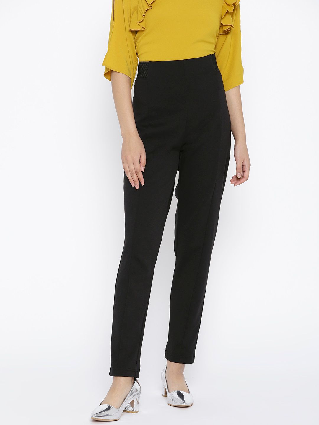 OVS Women Black Solid Treggings