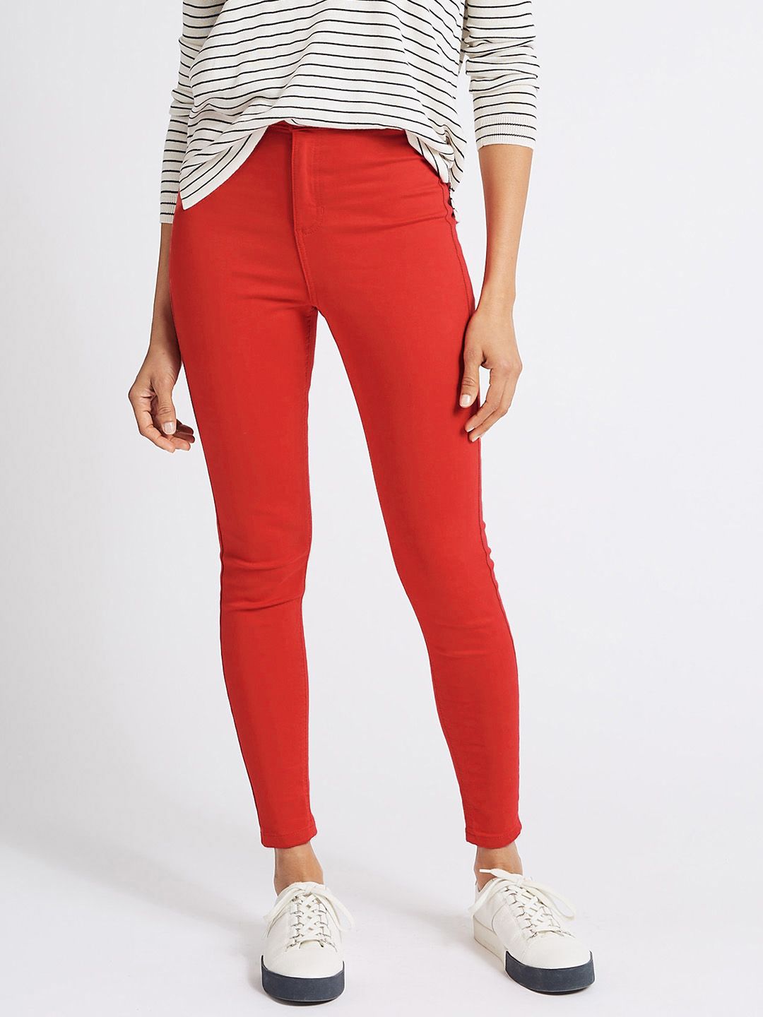 Marks & Spencer Women Red Solid Jeggings
