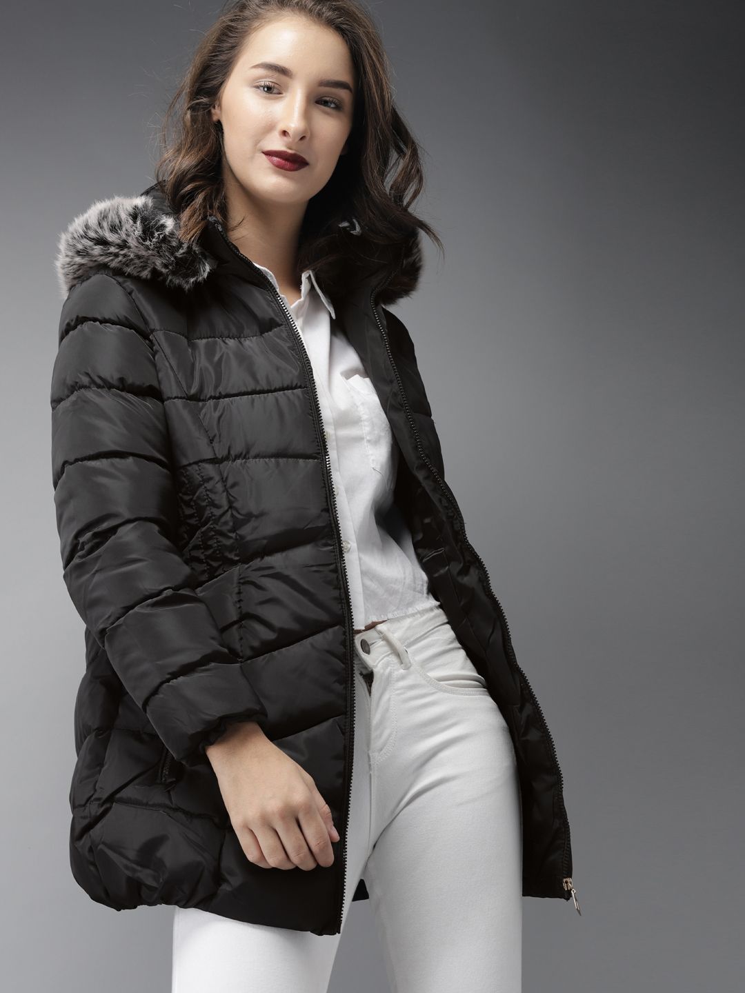 Moda Rapido Women Black Solid Parka
