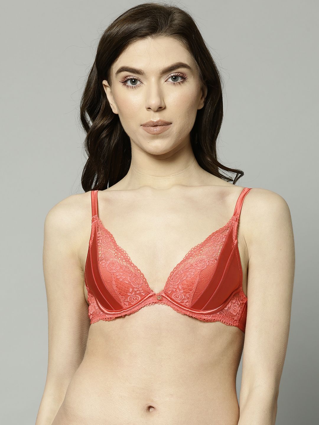 Marks & Spencer Red Lace Non-Wired Lightly Padded Everyday Bra T816355