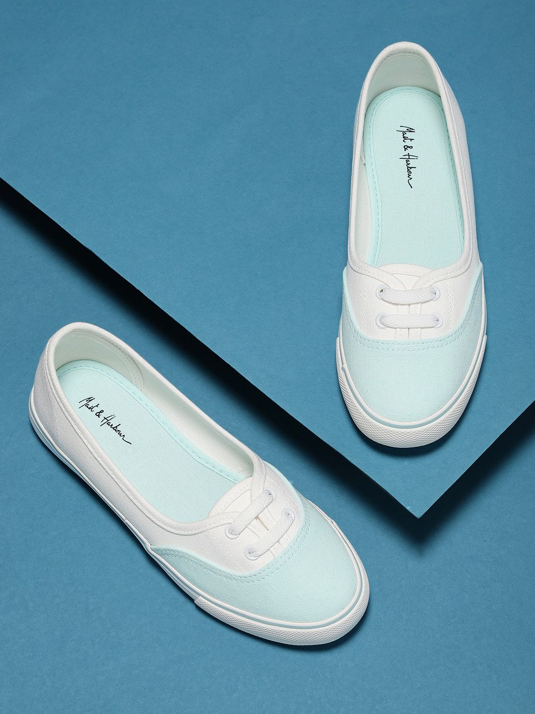 Mast & Harbour Women Blue Slip-On Sneakers