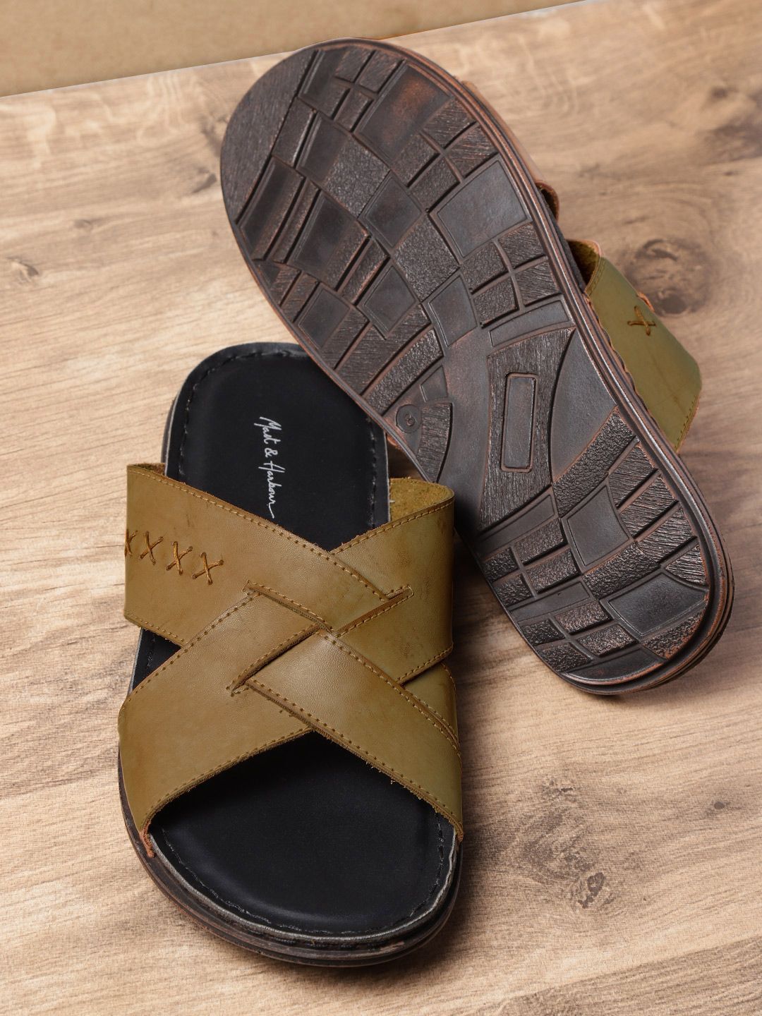 Mast & Harbour Men Tan Brown Comfort Sandals