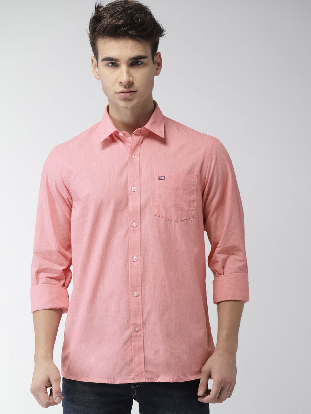 Arrow Sport Men Red Slim Fit Solid Casual Shirt
