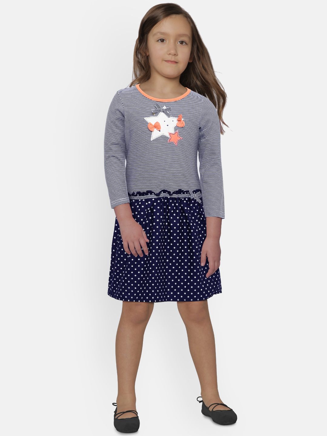 Mini Moi Girls Navy Blue Printed Top with Leggings