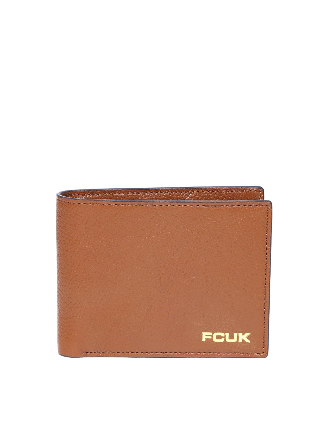 French Connection Men Brown Solid Leather Two Fold Wallet