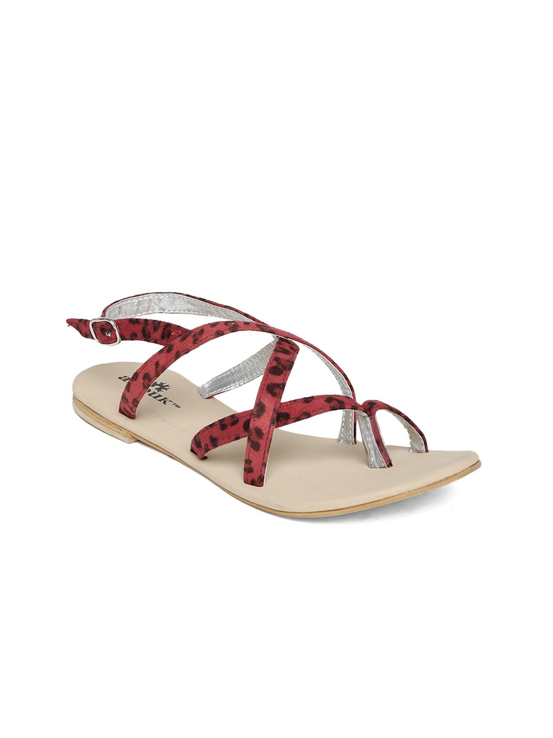 Anouk Women Red Animal Printed Flats