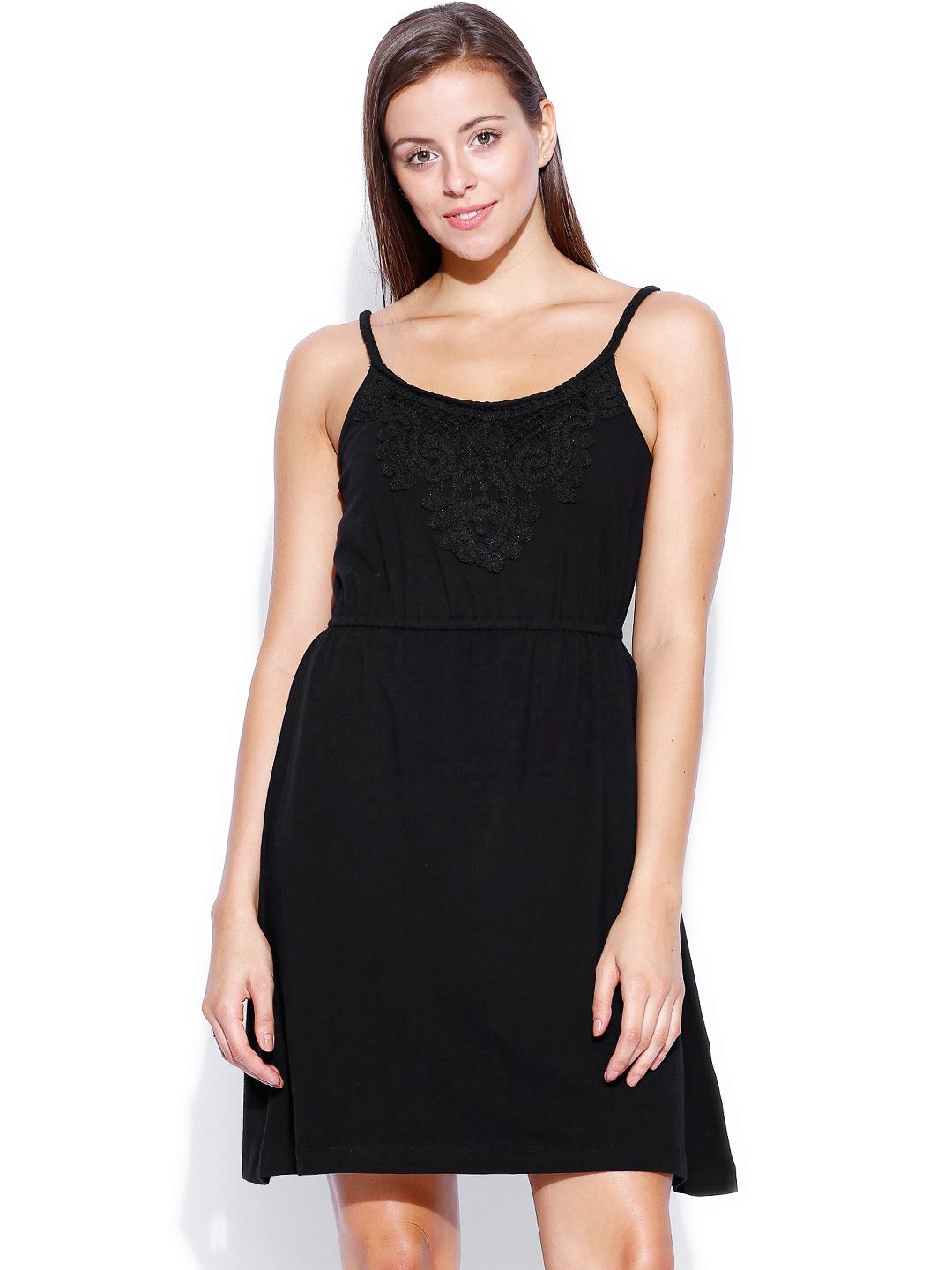 Flying Machine Black Fit & Flare Dress