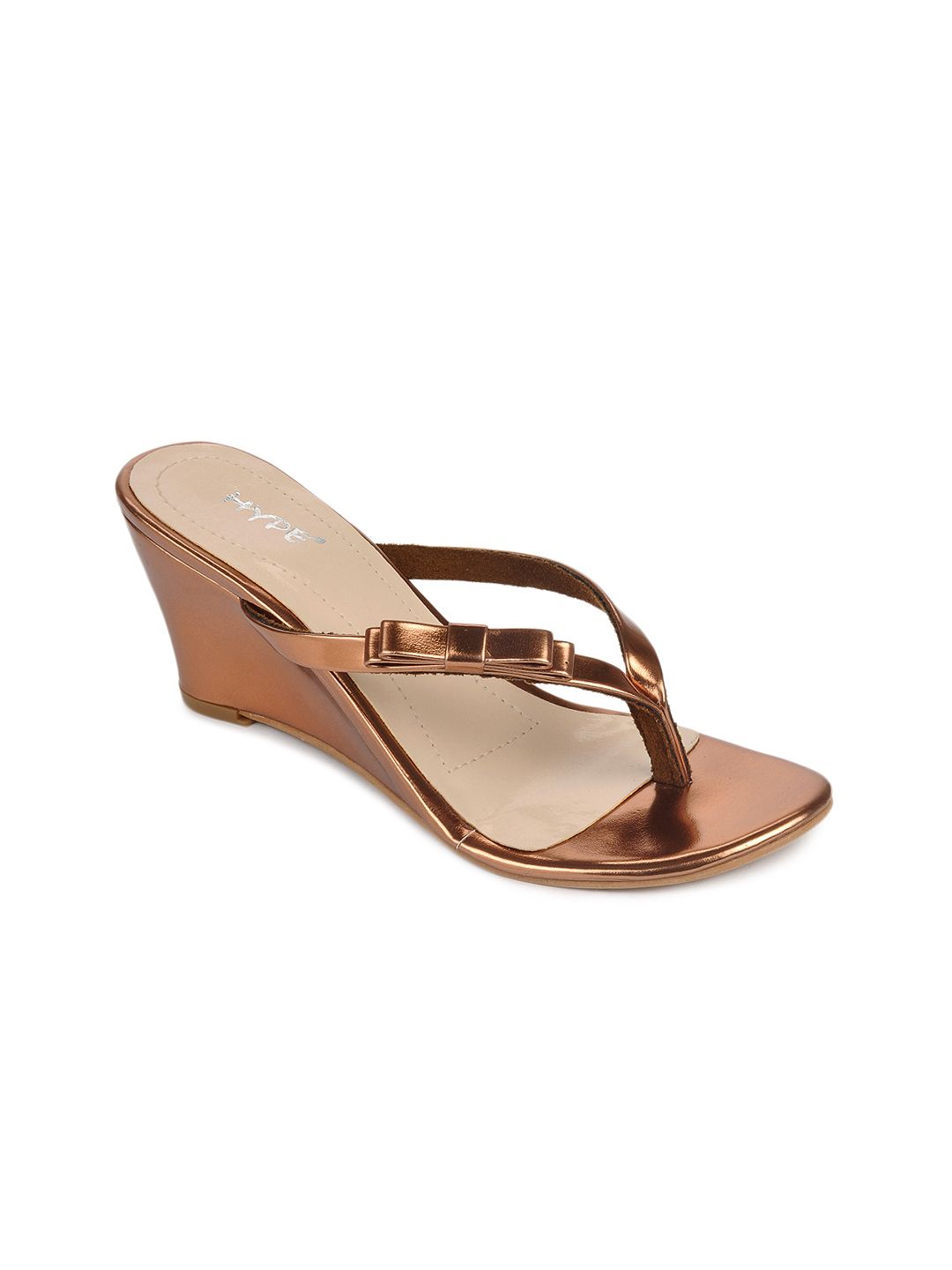 Hype Women Bronze Toned Wedges