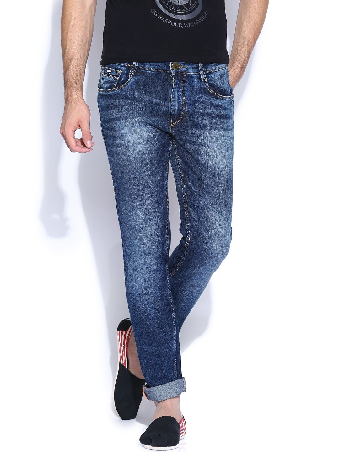 John Players Blue Low-Rise Skinny Fit Stretchable Jeans