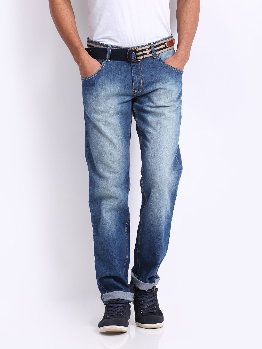John Players Men Blue Slim Fit Stretchable Jeans