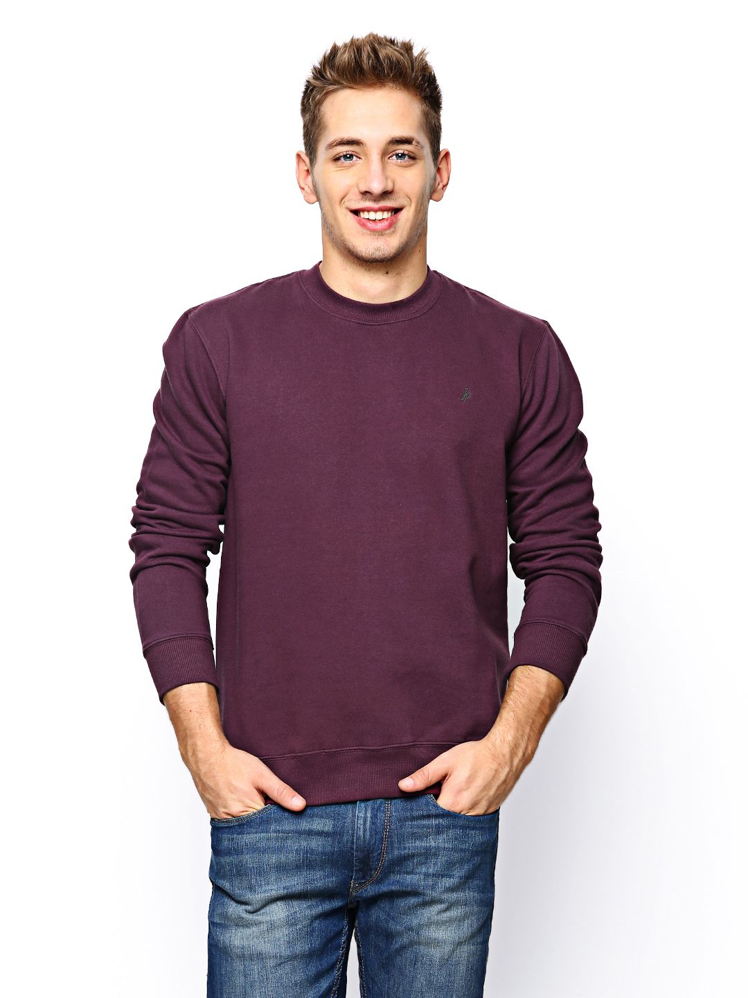 John Players Men Burgundy Sweatshirt