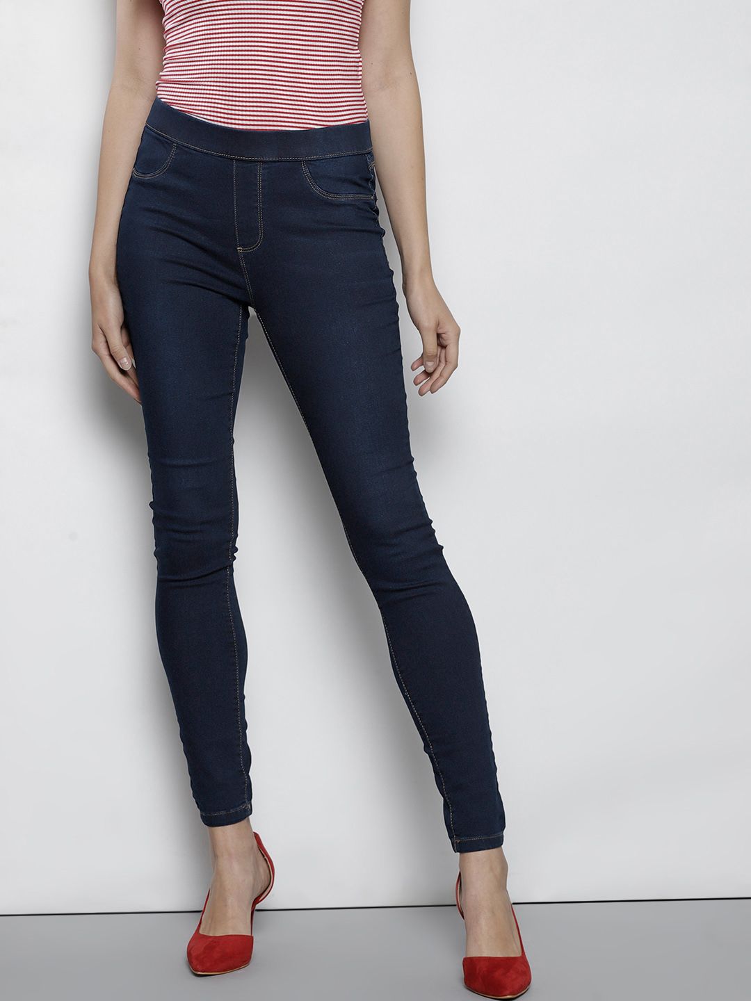 DOROTHY PERKINS Women Navy Blue Solid Denim Jeggings
