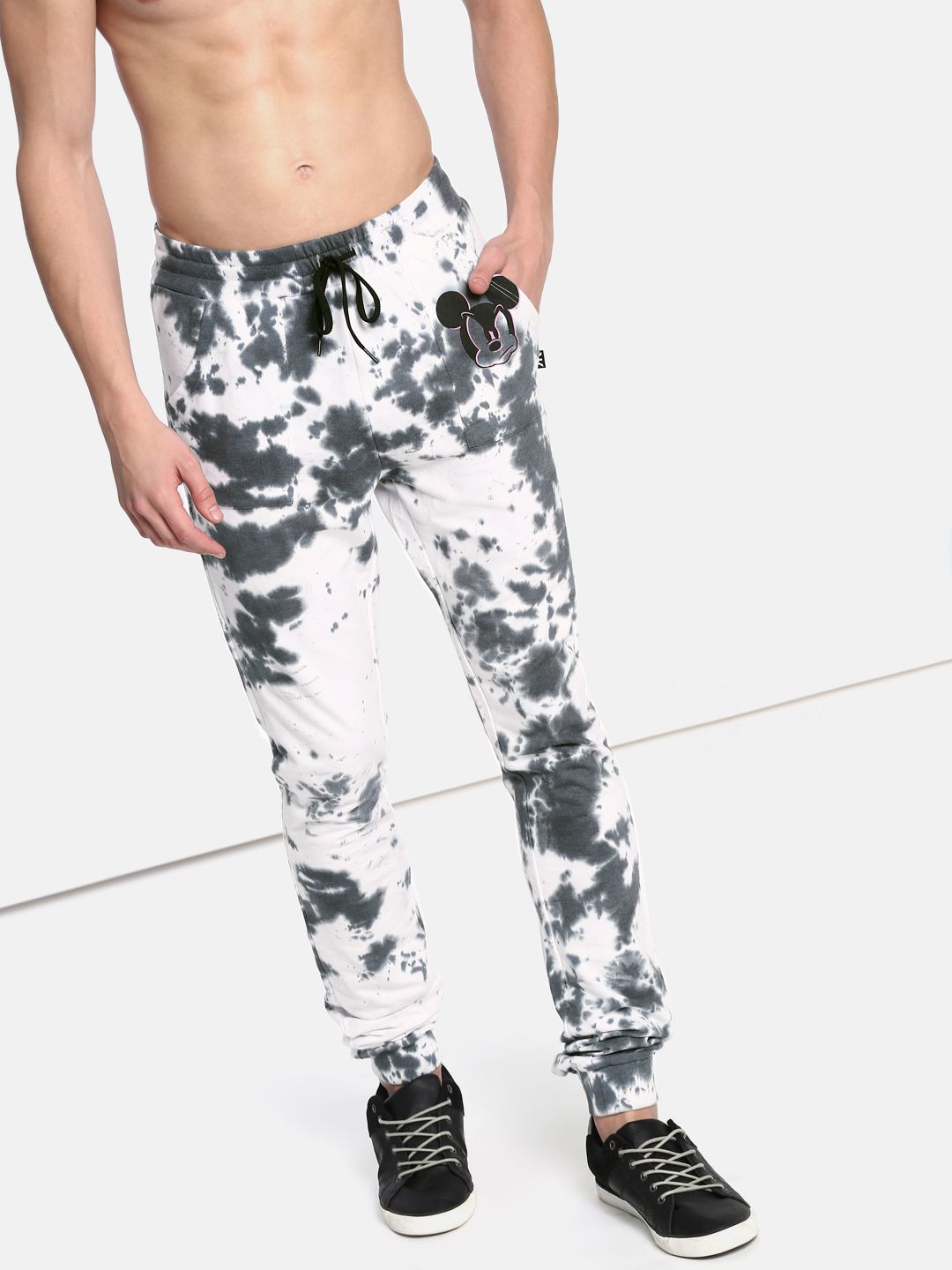 Kook N Keech Disney White & Grey Printed Joggers