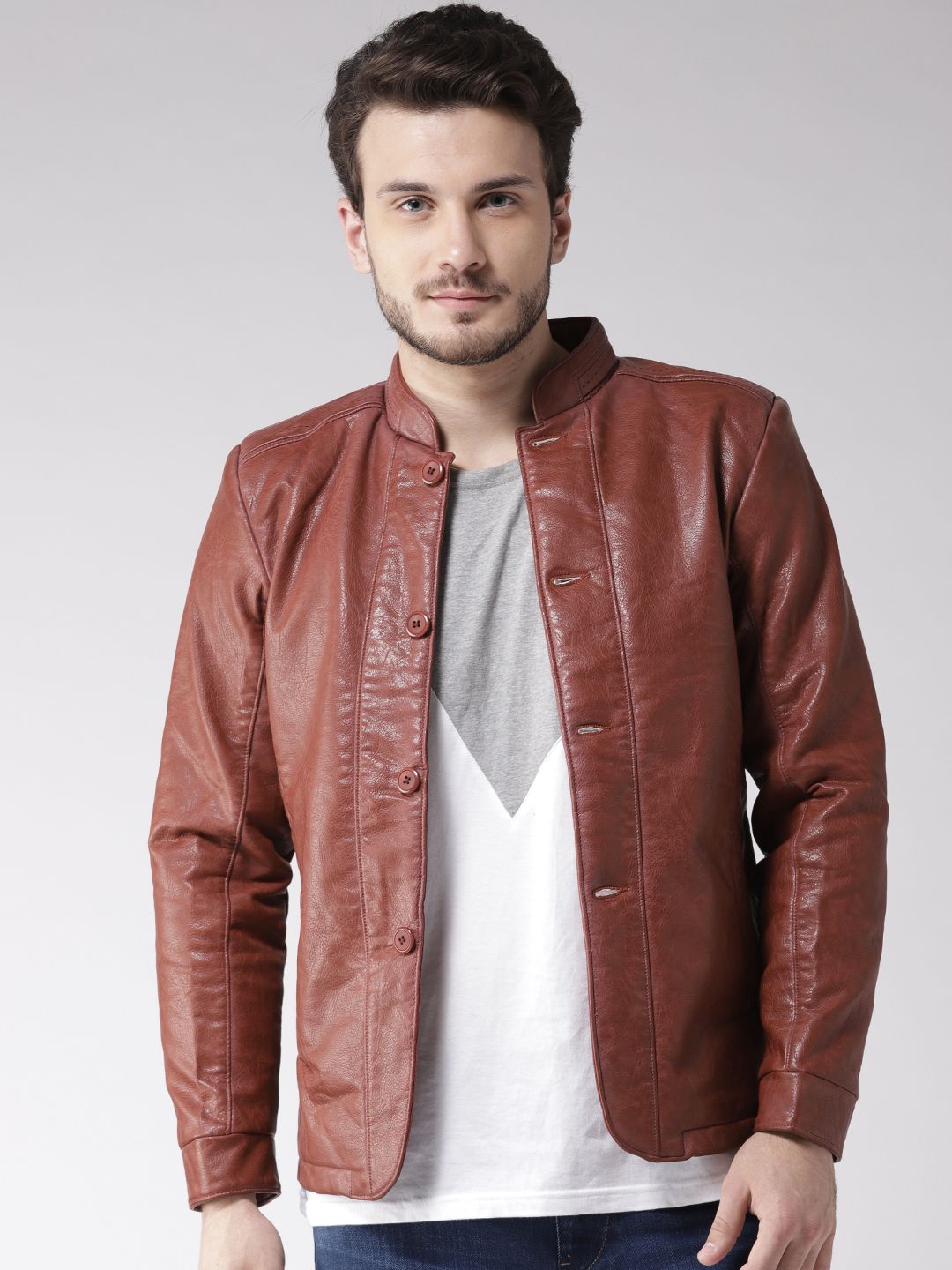 Fort Collins Men Rust Red Solid Tailored Jacket