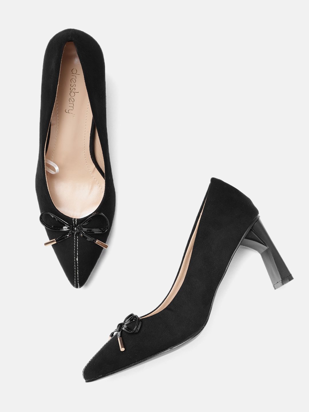 DressBerry Women Black Solid Pumps