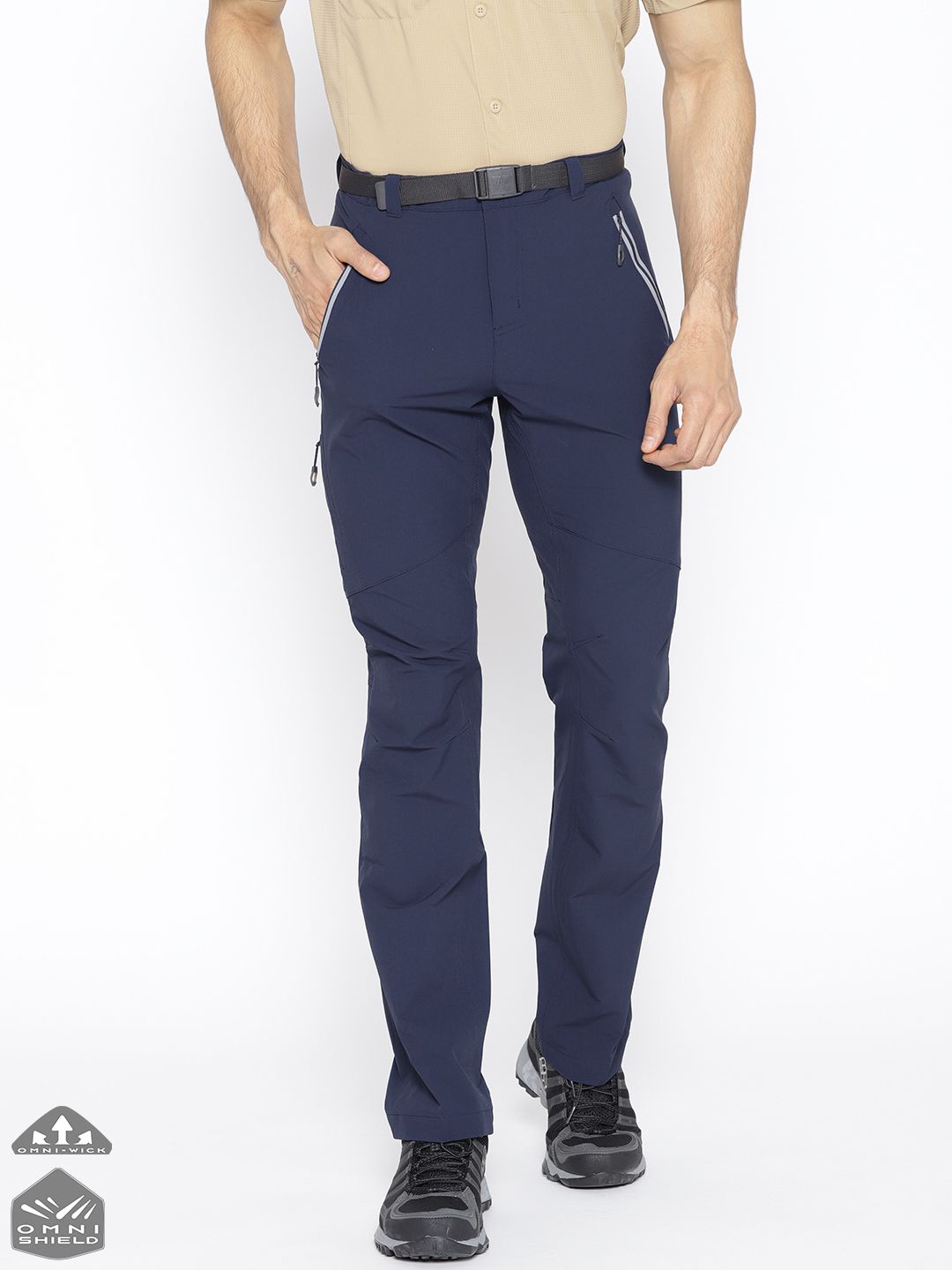 Columbia Men Navy Blue Solid Titan Peak Hiking Track Pants